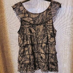 Chic Paisley Ruffle Women's Blouse